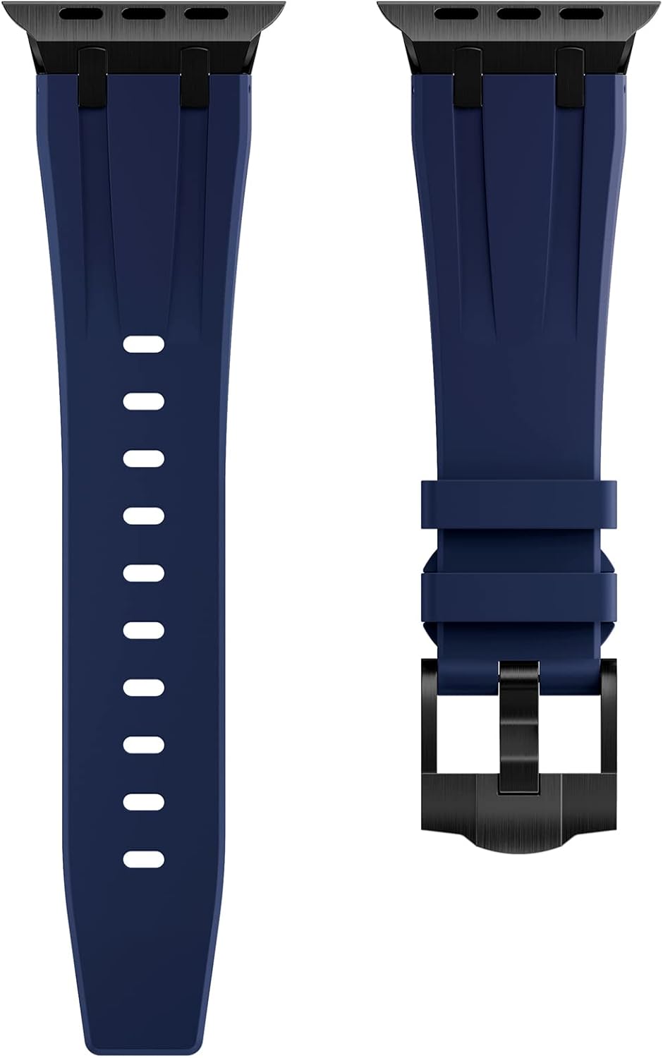 Compatible con Apple Watch Ultra 2 Band para hombre, correa de silicona y hebilla de acero inoxidable diseñada para iPhone Watch, correas iWatch