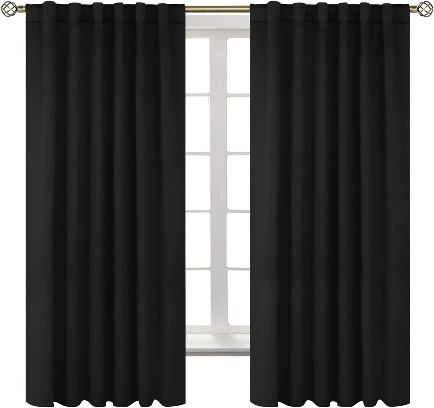 BGment – Cortinas que bloquean la luz con bolsillo para cortinero y pestaña trasera, para dormitorio, cortinas de oscurecimiento térmicas para sala