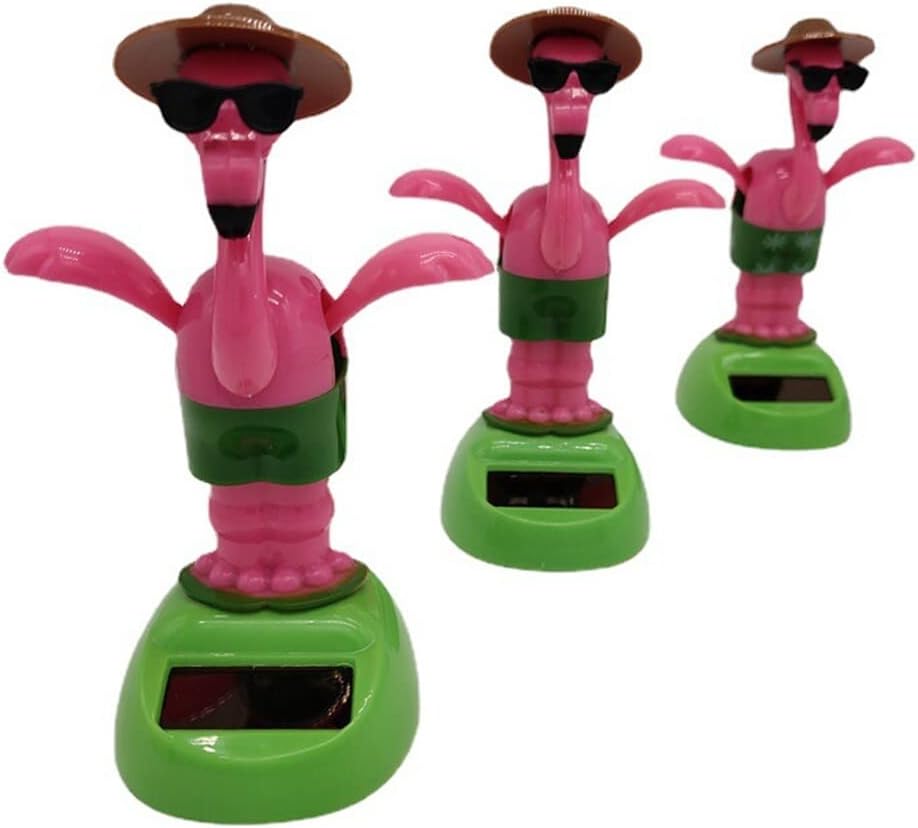 ikasus 3 piezas de juguetes solares de flamenco bailarín lindo juguete de muñeca de flamenco tembloroso lindo juguete solar bailando muñecas de