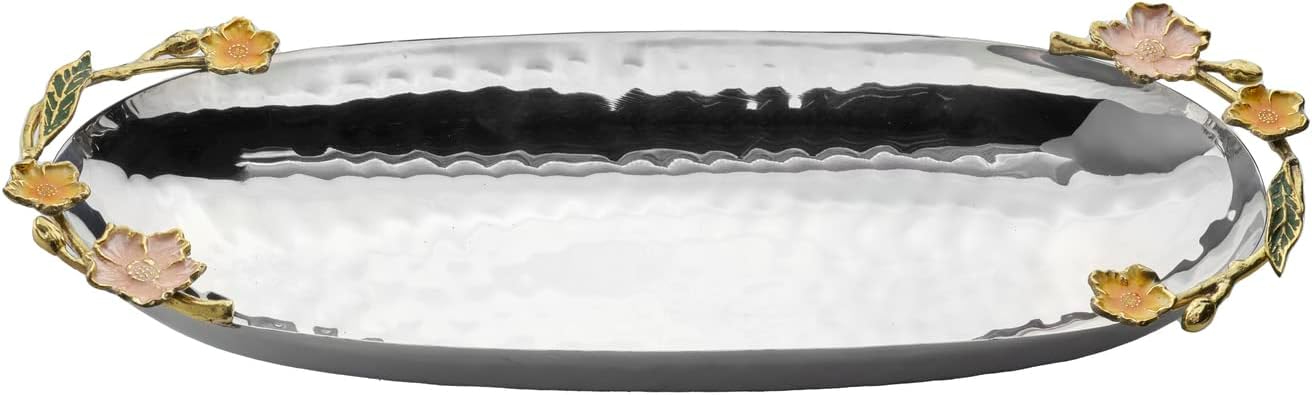 Godinger Bandeja ovalada, bandeja para servir, plato de servir, plato de aperitivo, con asas, 20X7.25