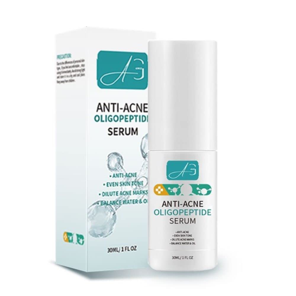 Suero de oligopéptido anti-acné para reparación de barrera de piel de cuidado facial. Tratamiento para aclarar marcas y hoyos, estimulando la