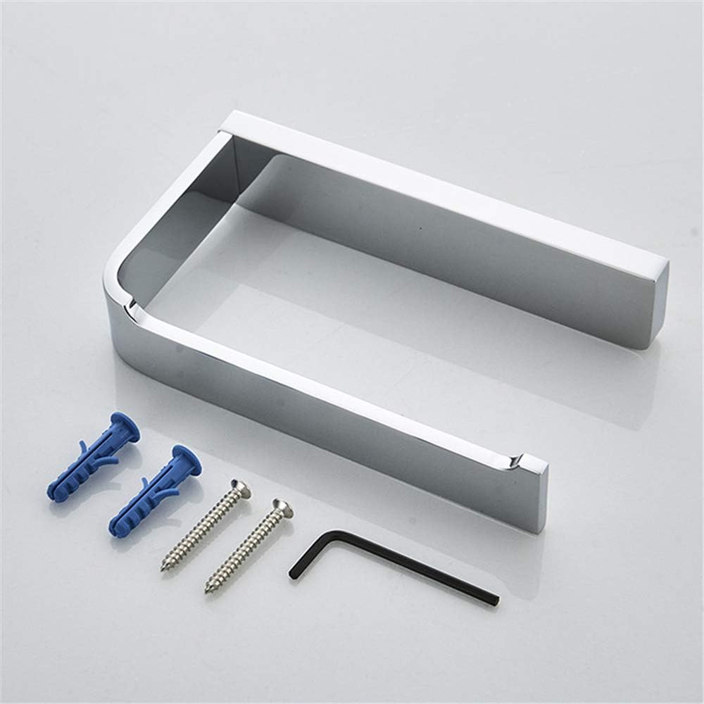 Flybath Soporte de papel higiénico latón macizo acabado cromado plateado baño rollo papel higiénico soporte montado en la pared