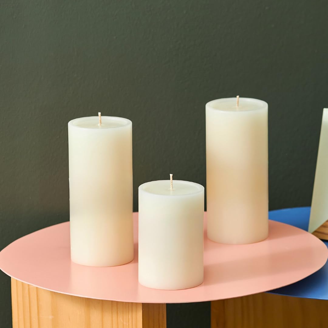 Simply Soson Vela de citronela – Velas de pilar de citronela marfil – 3 x 4 pulgadas – Paquete de 3 – Vela antimosquitos