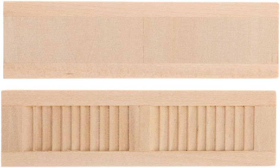 DYNWAVE Muebles hechos a mano para casa de muñecas de 112, persianas de madera, paquete de 4 pares, accesorios en miniatura, manos