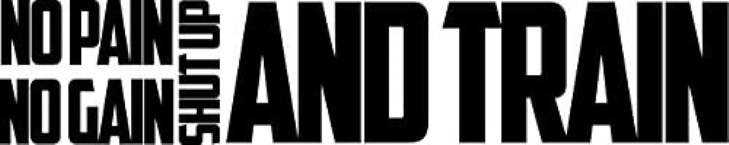 YJQQ No Pain No Gain Shut Up and Train – Arte de pared con citas motivacionales – Adhesivo de pared de entrenamiento de 9.8 in x 50.0 in – Adhesivo