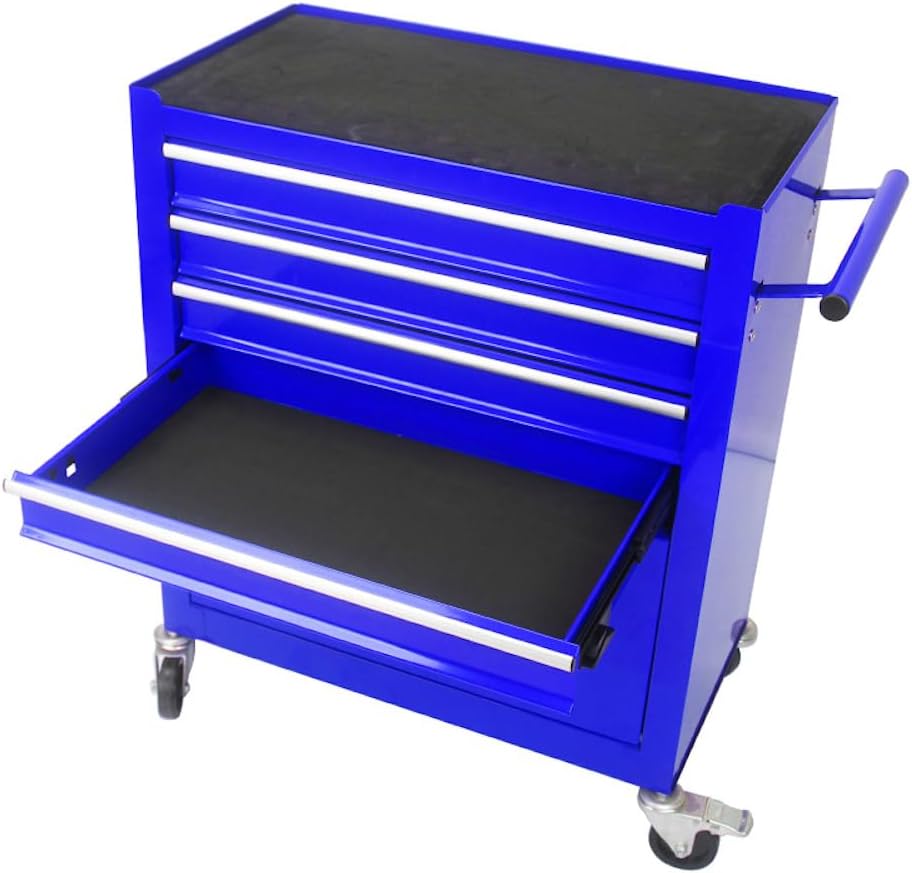 Carrito de herramientas con ruedas y cajones mecánicos, caja de herramientas resistente con cerradura, carrito de herramientas multifuncional (4