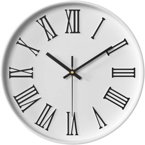 ZAJ Reloj de Pared – Reloj de pared de 12 pulgadas sin tictac, silencioso, redondo, moderno, simple reloj de pared con números romanos grandes y ZAJ Reloj de Pared – Reloj de pared de 12 pulgadas sin tictac, silencioso, redondo, moderno, simple reloj de pared con números romanos grandes y