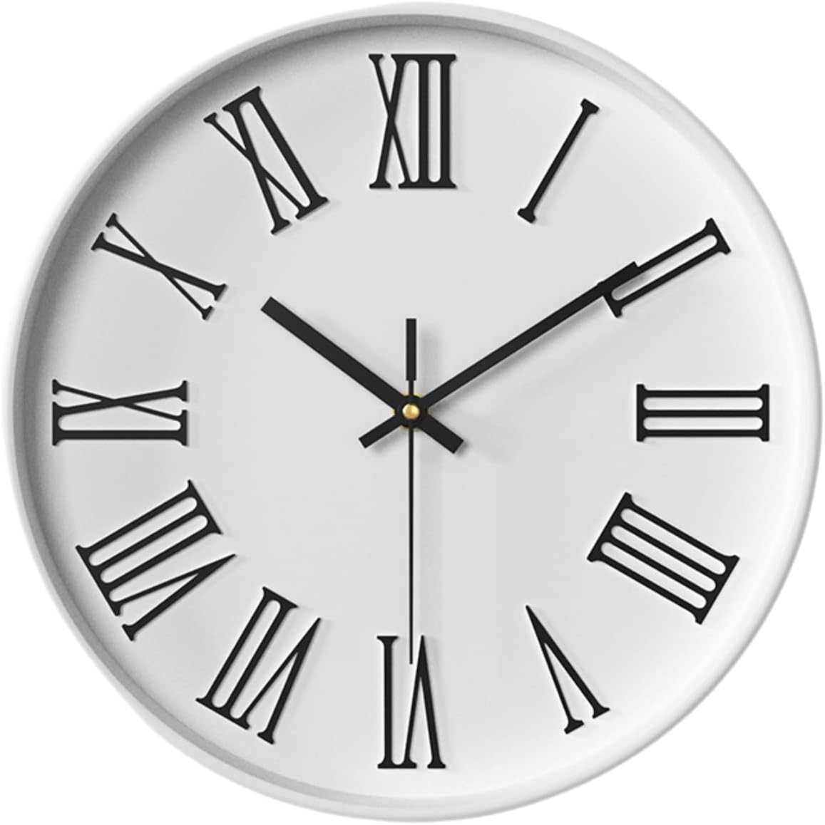 ZAJ Reloj de Pared – Reloj de pared de 12 pulgadas sin tictac, silencioso, redondo, moderno, simple reloj de pared con números romanos grandes y