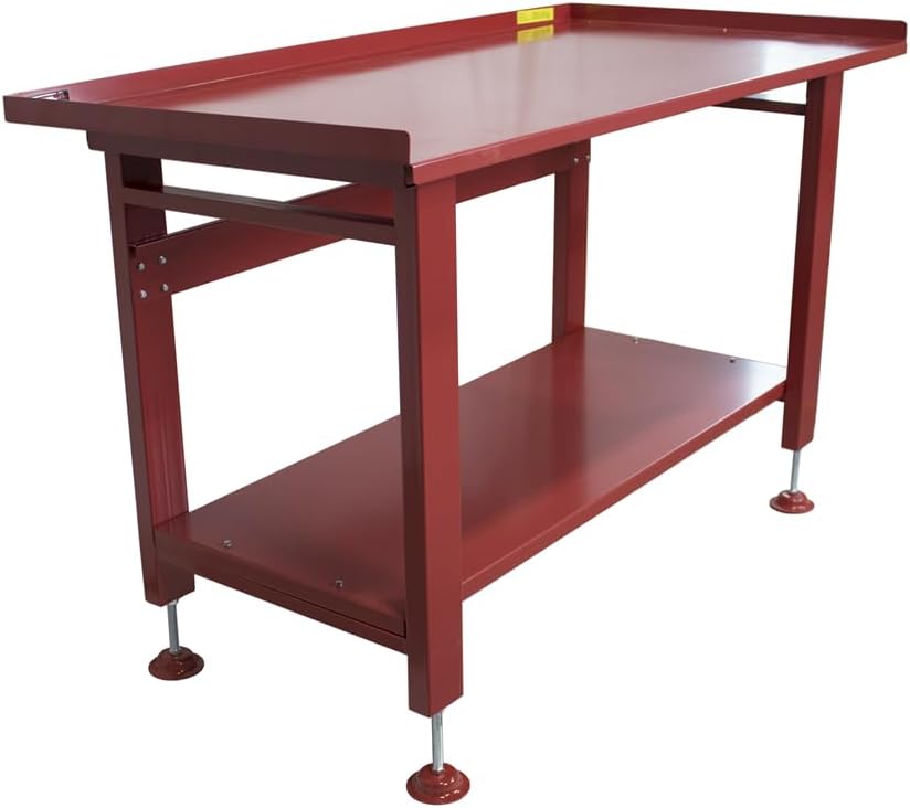 K Tool International 75111 Mesa de trabajo resistente de 60 x 34 pulgadas para garajes, talleres de reparación y bricolaje, 1200 libras, 31 pulgadas