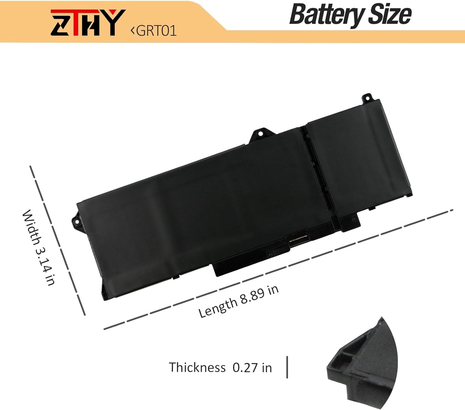 ZTHY GRT01 64Wh – Batería para portátil de 4 celdas compatible con Dell Latitude 5421 5431 5521 5531 Precision 3470 3561 3571 3581 Estación de