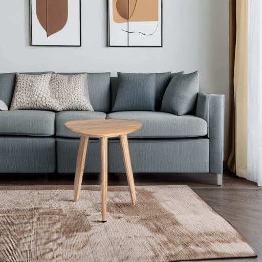 MH London Wandsworth Mesa auxiliar de madera – Mesas pequeñas hechas a mano exclusivamente diseñadas – Mesa auxiliar triangular contemporánea para