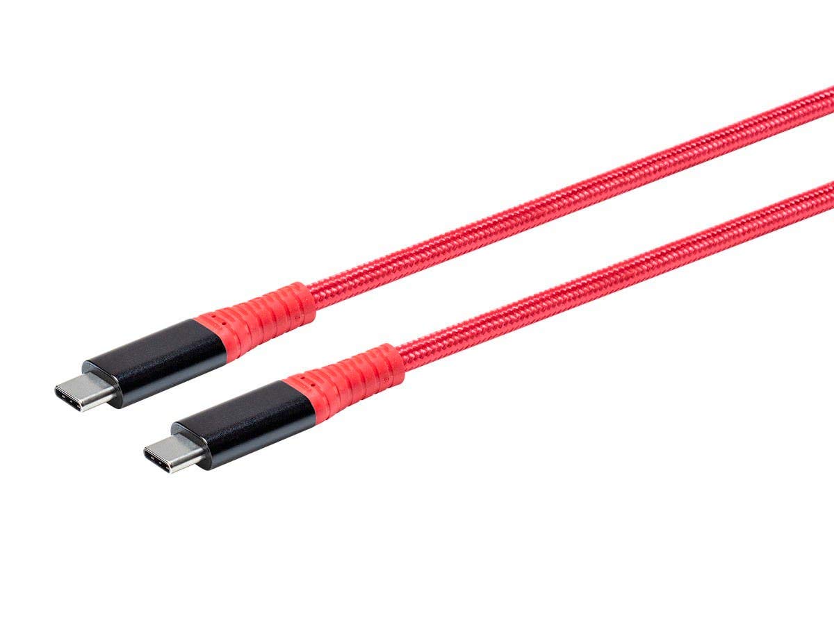Monoprice Durable USB 3.2 Gen 2 Tipo-C Datos y Power Kevlar reforzado Nylon Braid Cable – 3.3 ft – Rojo  5A100W – AtlasFlex Series