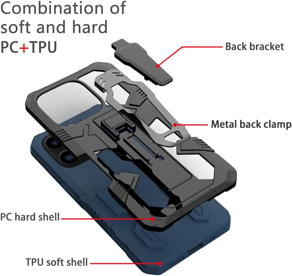 Asuwish Funda protectora compatible con iPhone 14 Pro de 6.1 pulgadas y protector de pantalla de vidrio templado, clip para cinturón, a prueba de