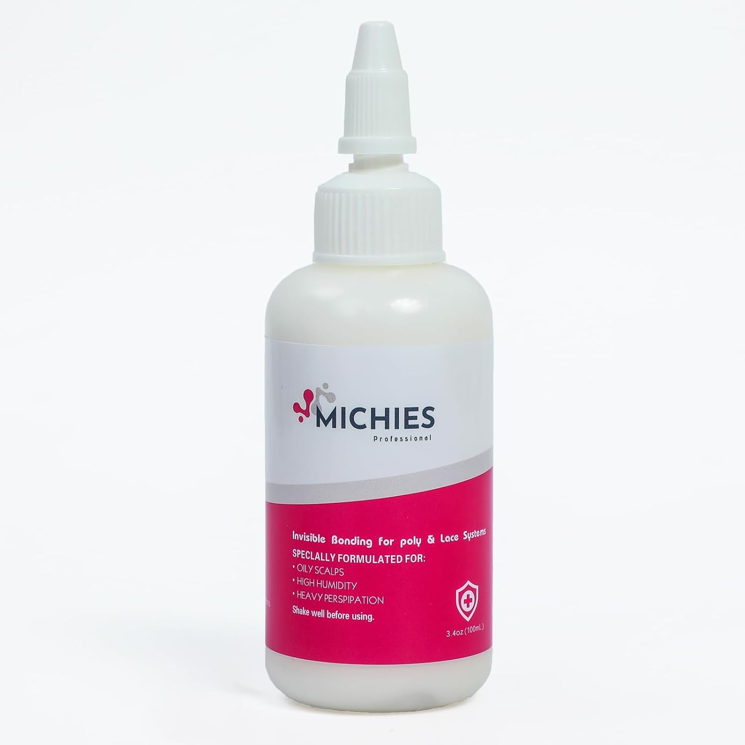 MICHIES Pegamento de encaje para peluca, 3.4 oz (3.4 fl oz), pegamento invisible para peluca, pegamento para cabello de sujeción fuerte, pegamento