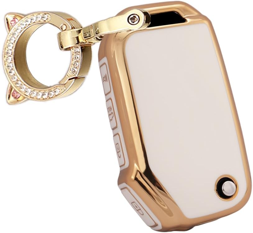 ontto Chaqueta de 4 botones para llave plegable Kia Flip, funda suave y duradera para llave de automóvil de TPU para Kia Seltos Forte Sportage