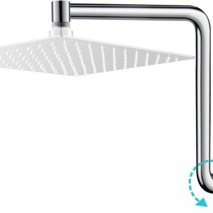 Brazo de extensión de cabezal de ducha tipo lluvia, brazo de extensión de ducha de metal de 12 pulgadas, extensor de cabezal de ducha curvado Brazo de extensión de cabezal de ducha tipo lluvia, brazo de extensión de ducha de metal de 12 pulgadas, extensor de cabezal de ducha curvado