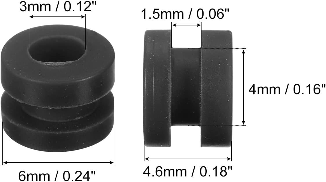 MECCANIXITY Bolas de goma antivibración RC para control remoto F4 F7 controlador de vuelo M3x4.0.236 in bolas de absorción de impactos (negro),
