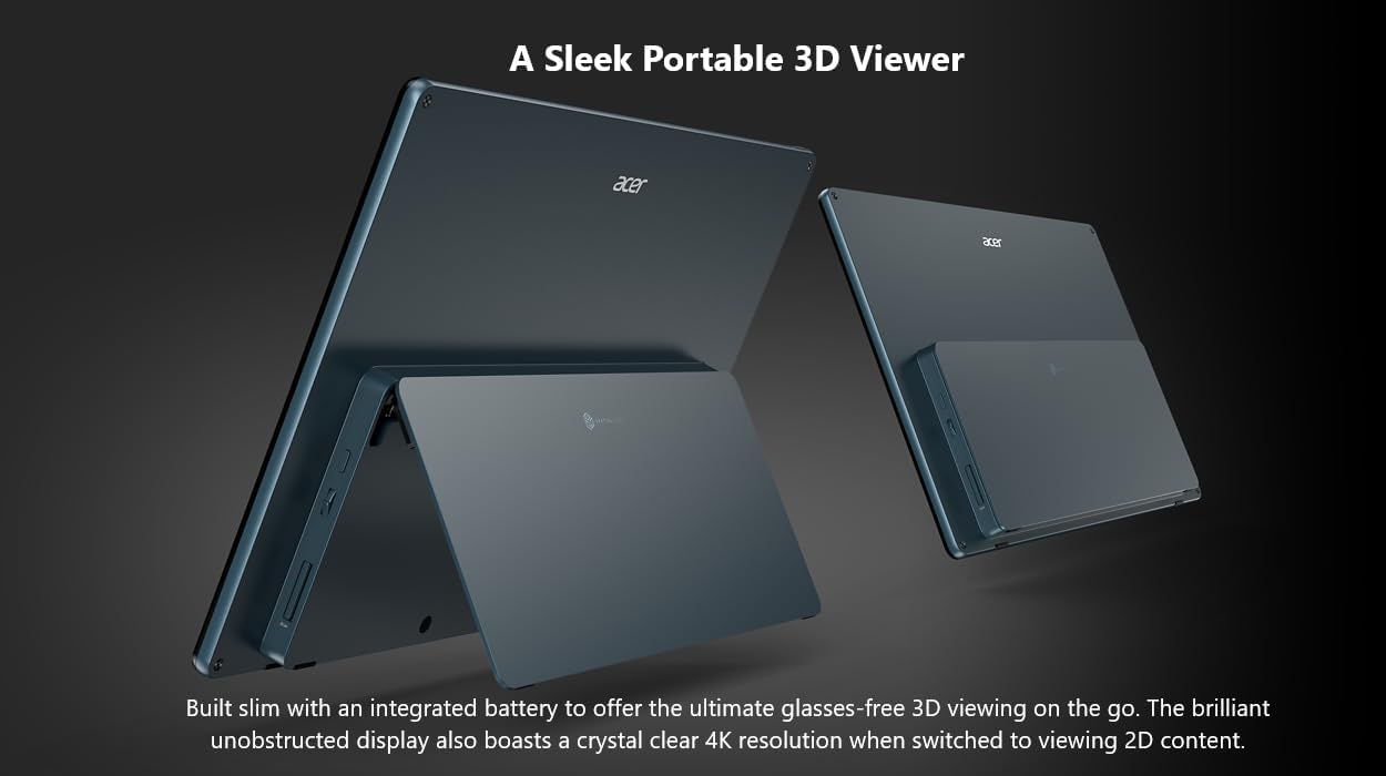 Acer Nitro SpatialLabs View ASV15-1B 15.6″ Ultra HD 3840 x 2160 Pantalla 3D estereoscópica portátil  Diseño ultra delgado  Seguimiento ocular para