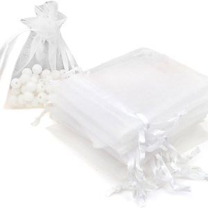 TOPTIE 100 bolsas de organza de 2.8 x 3.6 pulgadas, bolsas de joyería con cordón, bolsas de regalo de boda para recuerdos de fiesta de Navidad TOPTIE 100 bolsas de organza de 2.8 x 3.6 pulgadas, bolsas de joyería con cordón, bolsas de regalo de boda para recuerdos de fiesta de Navidad