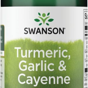 Swanson Cúrcuma de espectro completo de ajo y cayena 60 cápsulas Swanson Cúrcuma de espectro completo de ajo y cayena 60 cápsulas