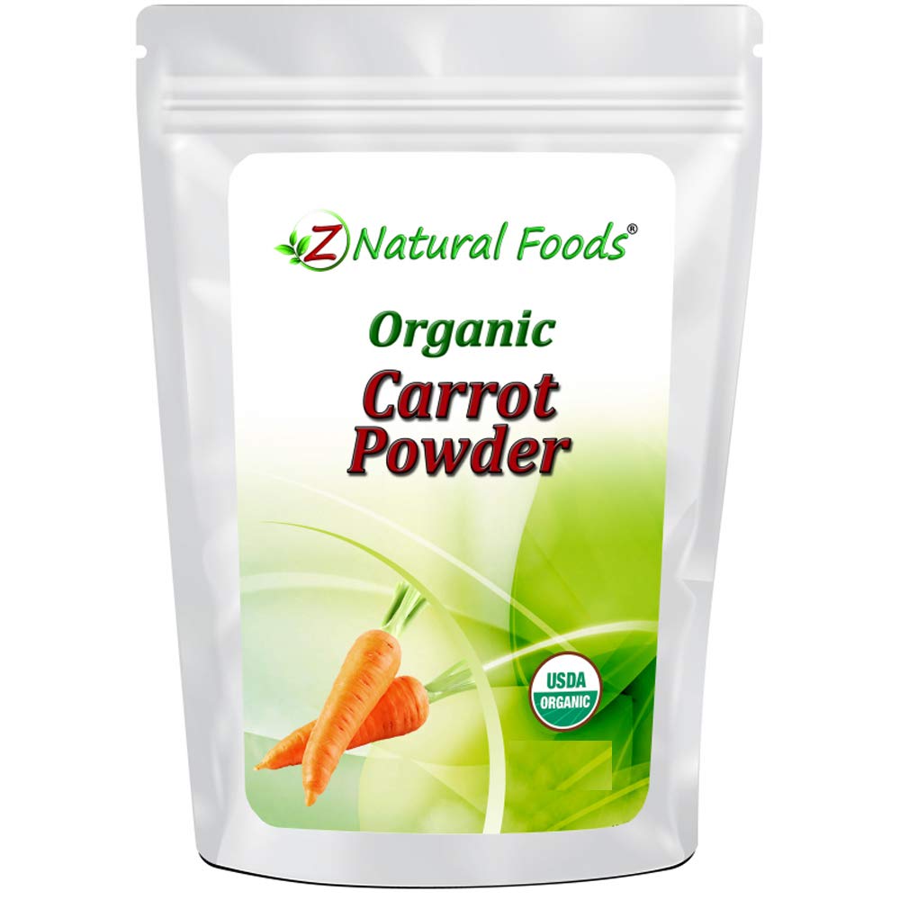 Polvo orgánico de zanahoria  Suplemento superalimento de verduras naranja para bebidas, batidos, licuados y recetas  Vitaminas minerales naturales