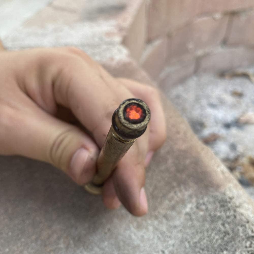 Kit de pistón de fuego con paño de carbón y yesca de emergencia de arranque de fuego de camping