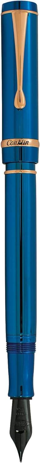 Conklin Pluma estilográfica Duragraph Metal PVD Azul – B