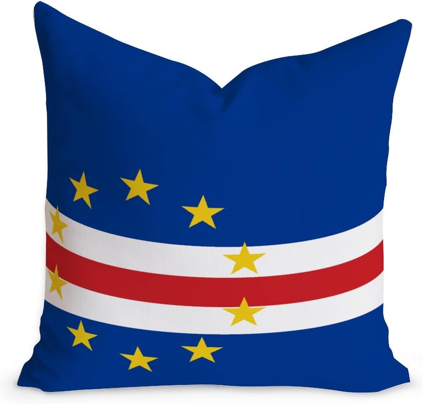 WoGuangis Cabo Verde – Funda de cojín cuadrada con cremallera para sofá, silla de automóvil, 20 x 20 pulgadas, funda de almohada moderna con bandera