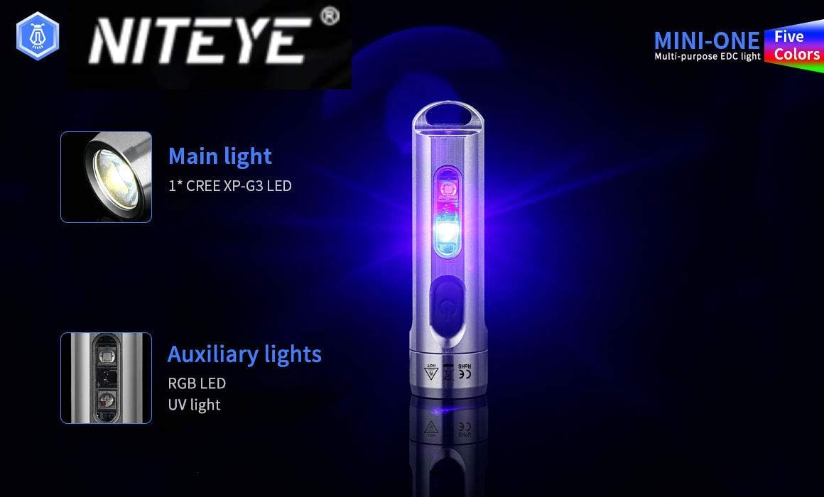 JETBeam Mini ONE USB carga Cree XP-G3 500 lúmenes 5 color LED linterna