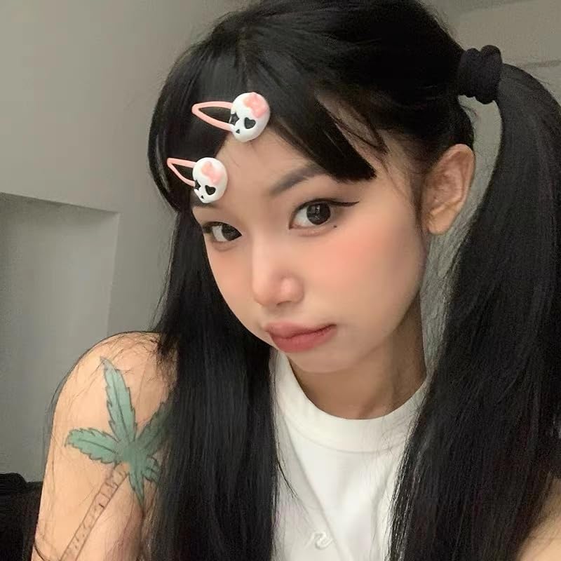 Pinzas para el cabello de color rosa para mujeres y niñas, pinzas góticas para el cabello para adolescentes y niñas, clip de pelo de Halloween para