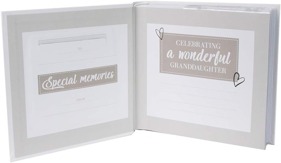 Álbum de fotos de nieta especial blanco moderno con texto dorado – Capacidad para 80 fotos de 4 x 6 pulgadas, idea de regalo perfecta para nieta