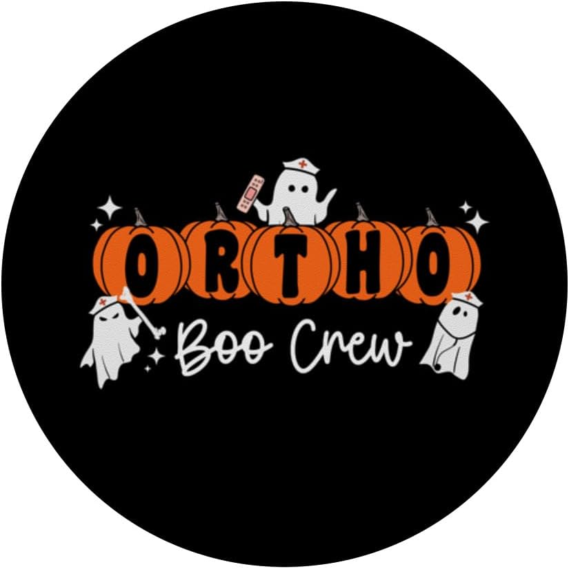 Ortho Boo Crew Ghost Pumpkin Orthopedic Nurse Halloween PopSockets Standard PopGrip