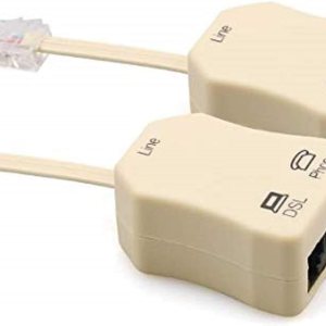 URBEST Adaptador divisor DSL en línea con filtro de ruido para teléfono y accesorio de fax (2, beige) URBEST Adaptador divisor DSL en línea con filtro de ruido para teléfono y accesorio de fax (2, beige)