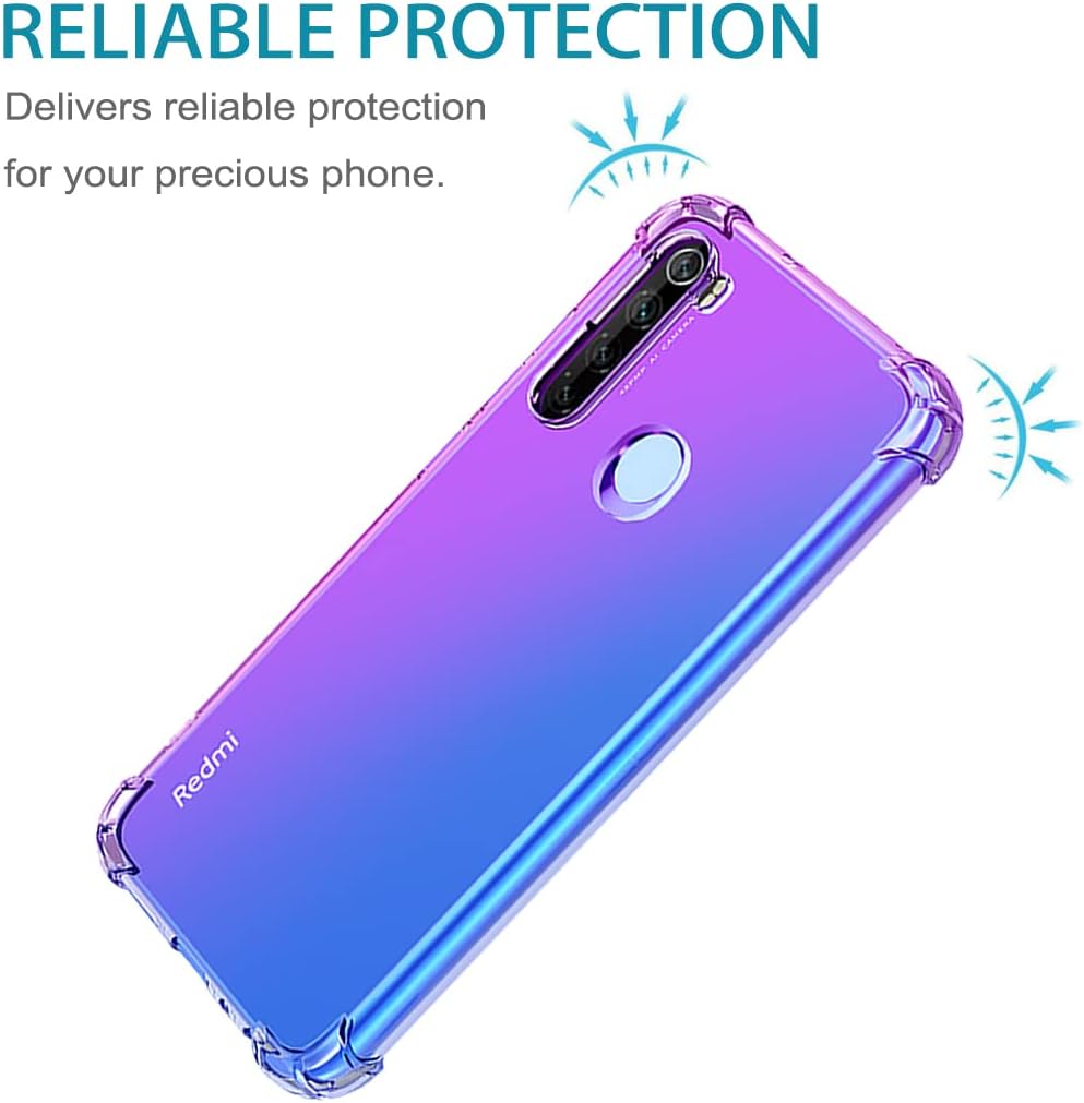 Para Redmi Note 8 (20192021) M1908C3JH M1908C3JGG Caso, lindo gradiente claro delgado a prueba de golpes suave flexible TPU cubierta protectora para