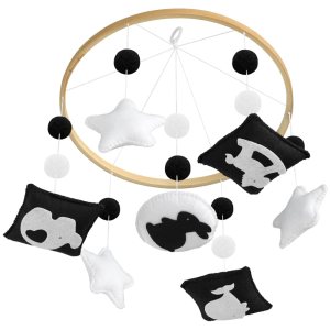 Montessori Mobile Baby para cuna – Móvil en blanco y negro para dar estimulación visual para involucrar a su recién nacido – Cuna móvil para niños y Montessori Mobile Baby para cuna – Móvil en blanco y negro para dar estimulación visual para involucrar a su recién nacido – Cuna móvil para niños y