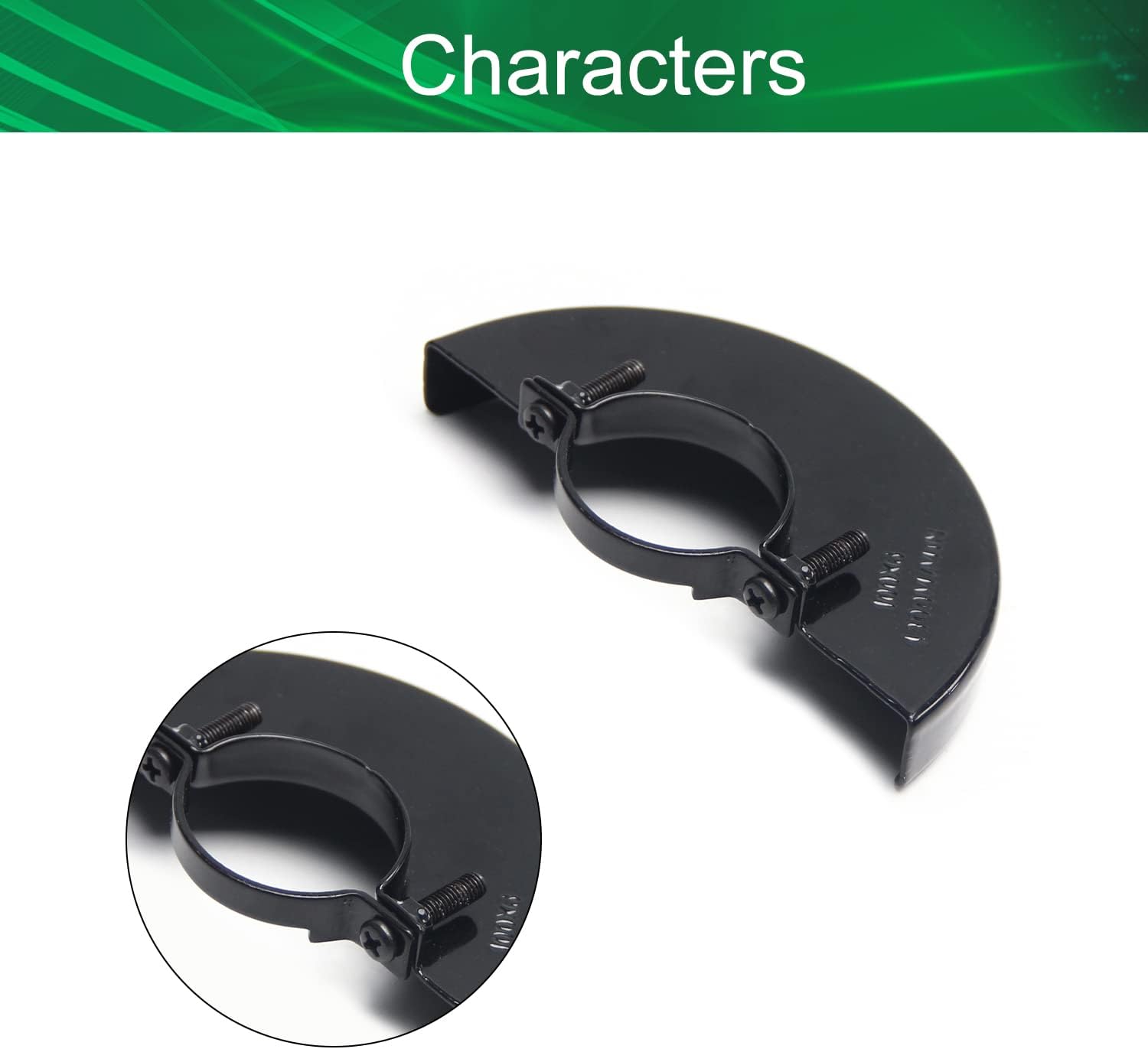 Yinpecly Protector de rueda de metal cubierta 4.606 in (OD) Cut-Off Wheel Guard para amoladora angular eléctrica Carcasa Compatible Negro 1 unids