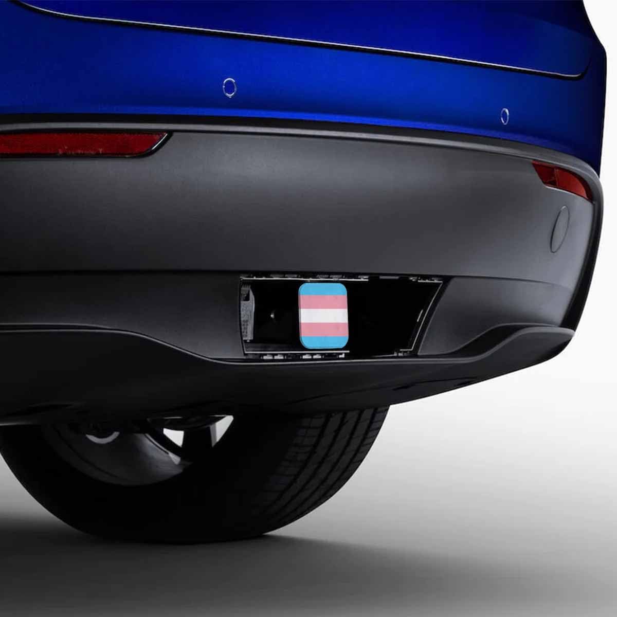 Beabes Cubierta de enganche para receptor de bandera del orgullo transgénero, color azul claro, rosa, bandera del orgullo LGBT, cubierta de enganche