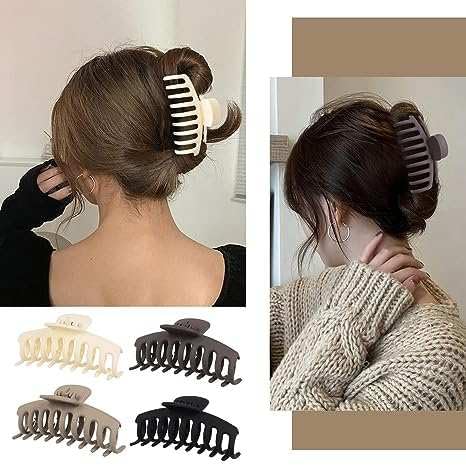 BELLA – 8 pinzas para el cabello para mujer, cabello largo y grueso, 4.3 pulgadas, pinzas de pelo grandes para niñas, antideslizantes, sujetan el