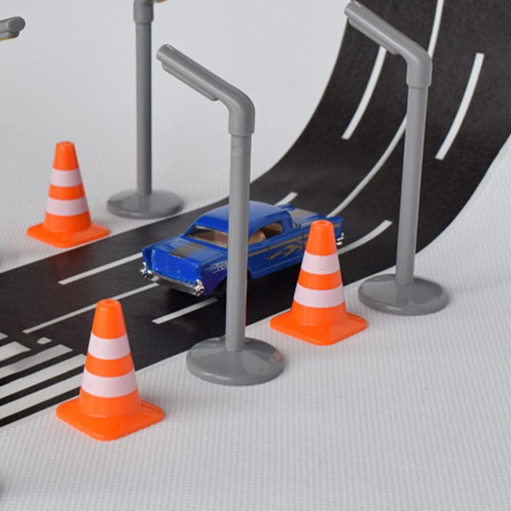 Toddmomy Mini conos de tráfico, 7 unidades, pequeños conos de construcción, mini conos de tráfico de plástico, pequeños conos de tráfico, señales de