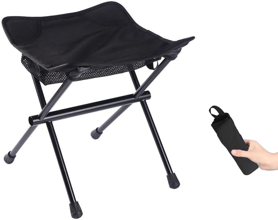 Taburete de camping ligero y pequeño, silla plegable portátil de 13 pulgadas, para caminar al aire libre, senderismo, pesca, 400 libras