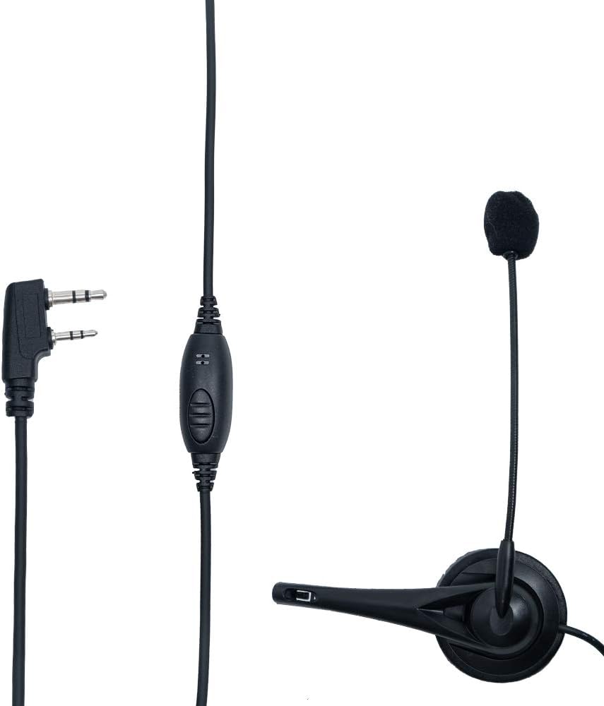 Caroo Walkie Talkie Auricular con cancelación de ruido Auriculares para Kenwood HYT Puxing Wouxun Baofeng UV-5r bf888s tk3300 Lt-2288 Lt-3107