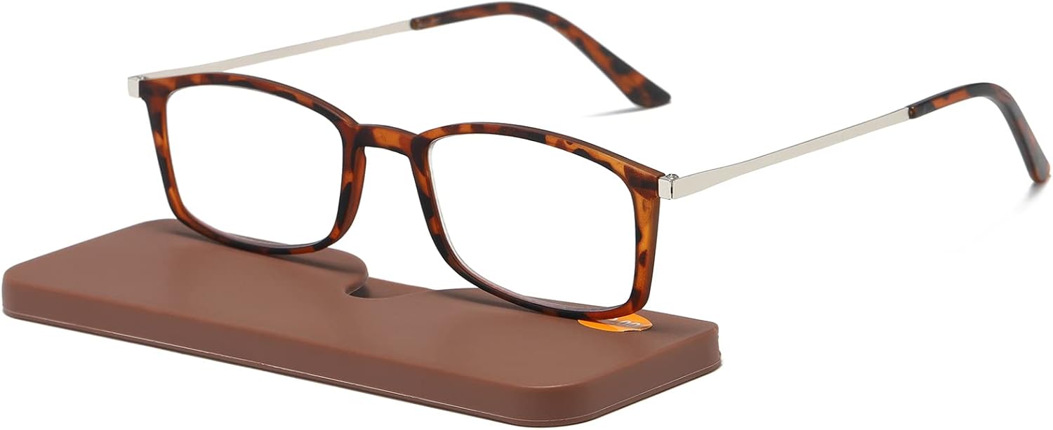 KoKoBin Gafas de lectura ultrafinas anti-azul, gafas antirreflejos, Leopardo