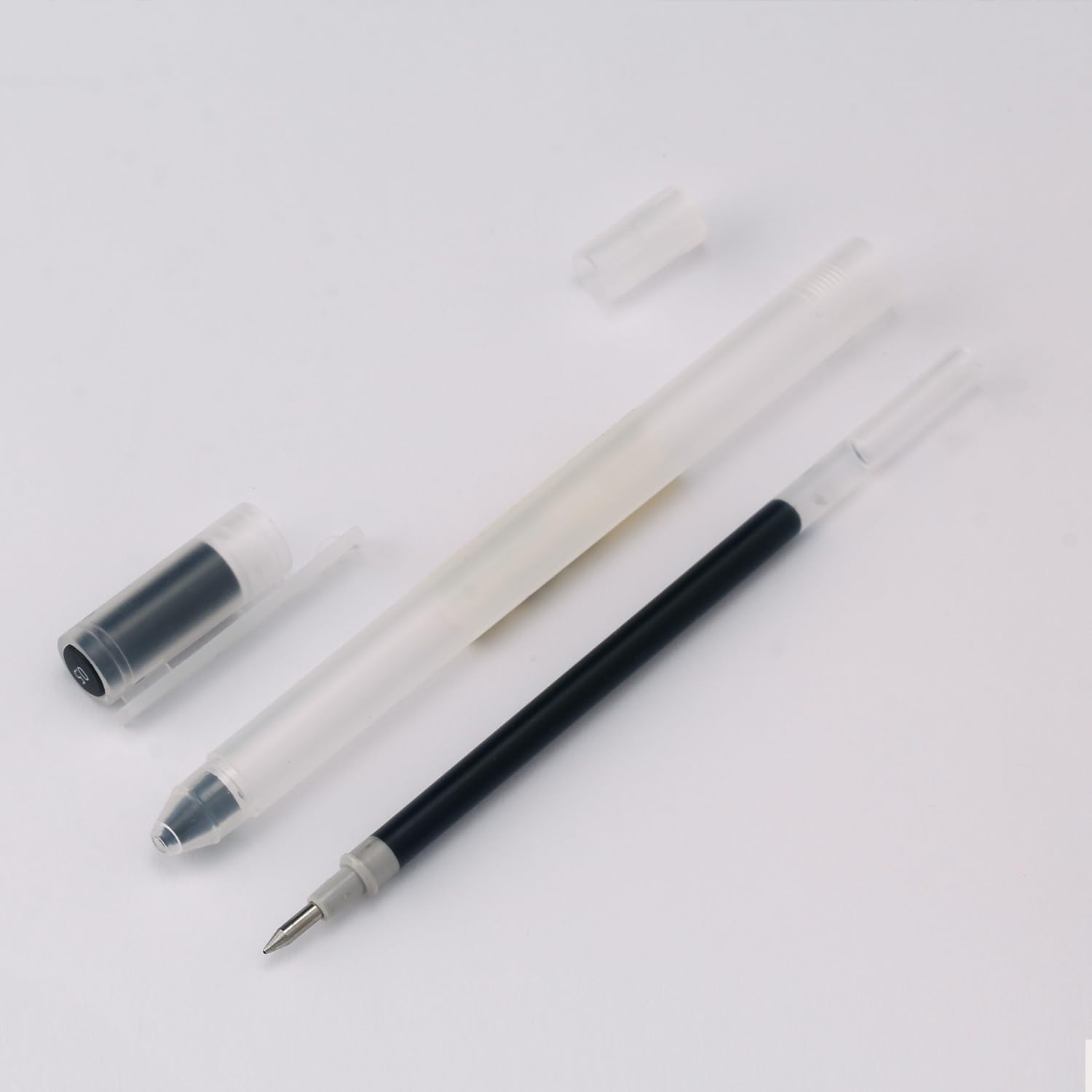 Bolígrafos de gel minimalistas de estilo japonés de 0.020 in, punta fina, paquete de 12 bolígrafos de tinta negra para oficina, escuela, papelería