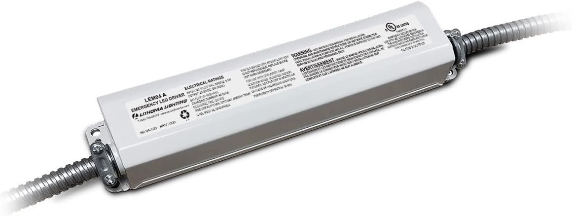 Lithonia Lighting Controlador LED de emergencia con salida inicial de 4 W para luminarias LED de 20-50 VCC. Características Conducto flexible dual
