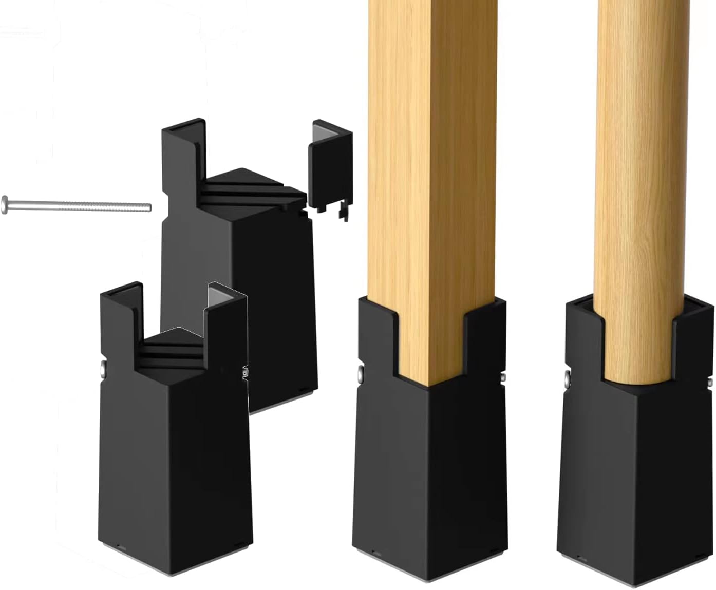Elevadores de cama ajustables, paquete de 4 con abrazadera de tornillo. Elevadores de silla de escritorio de mesa. Elevadores de cama de 4 pulgadas