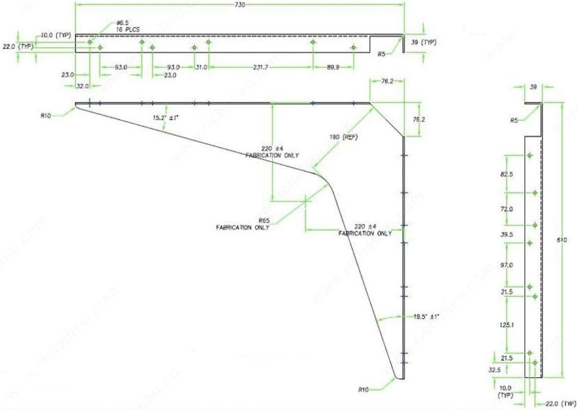 Un par de estaciones de trabajo Brackets reversible de alta resistencia, capacidad de carga por par (12 x 18 pulgadas, negro)