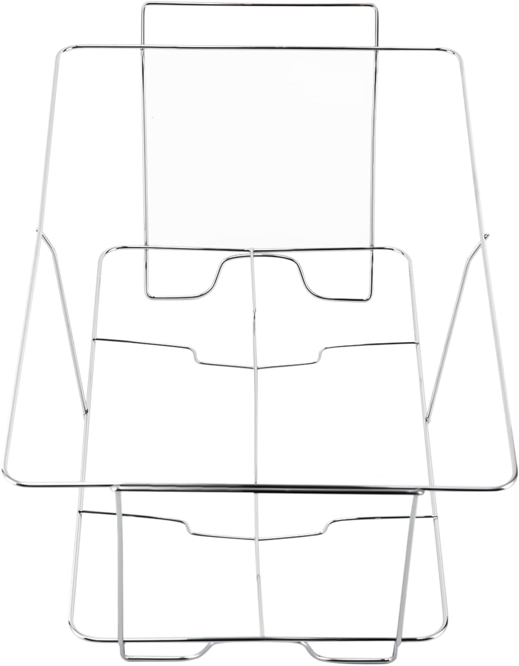 Paquete de 24 platos para bufé, estantes de alambre para rozar, soporte rectangular de tamaño completo, soporte apilable para rozar, marco cromado,