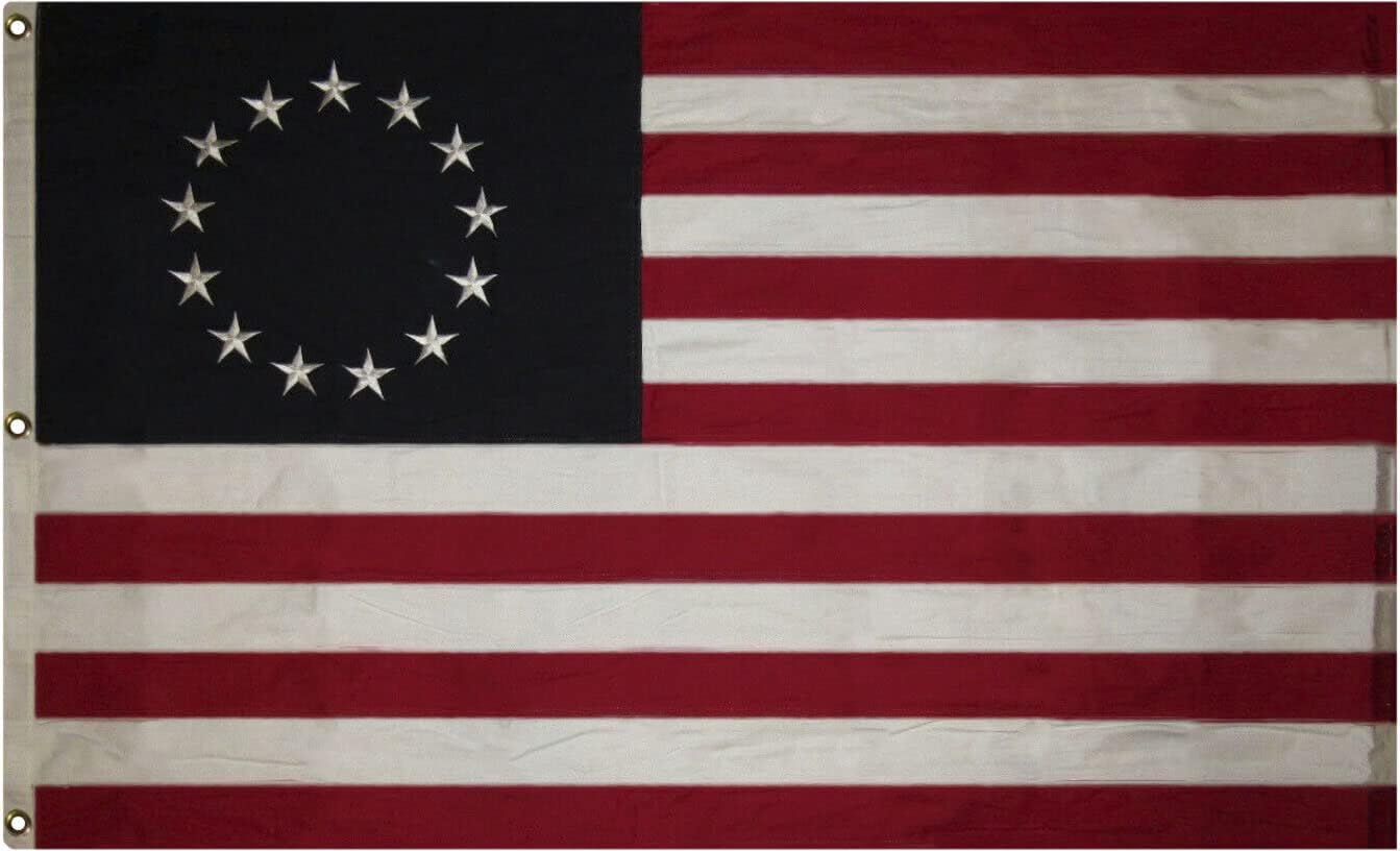 Premium 3×5 Embroidered Betsy Ross Historical 600D Synthetic Cotton Flag 5×3