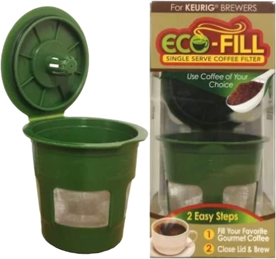 Perfect Pod Cafe Fill – Filtro de café reutilizable en cápsulas de café de malla, paquete de 4, color verde, compatible con cafeteras Keurig 1.0 de