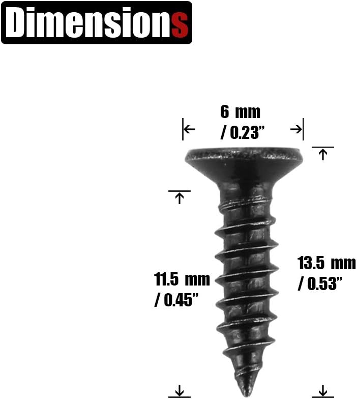 JQK Tornillo negro #4 x 12″, cabeza plana Phillips Tornillo para madera 18-8 SS galvanoplastia acero inoxidable negro, 4 x 12 pulgadas, 100 piezas,
